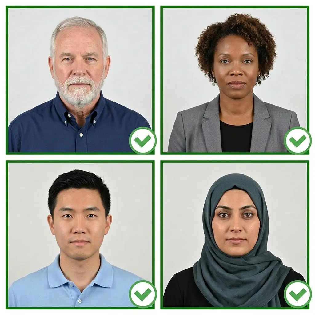 Taking passport photo with smartphone or camera
